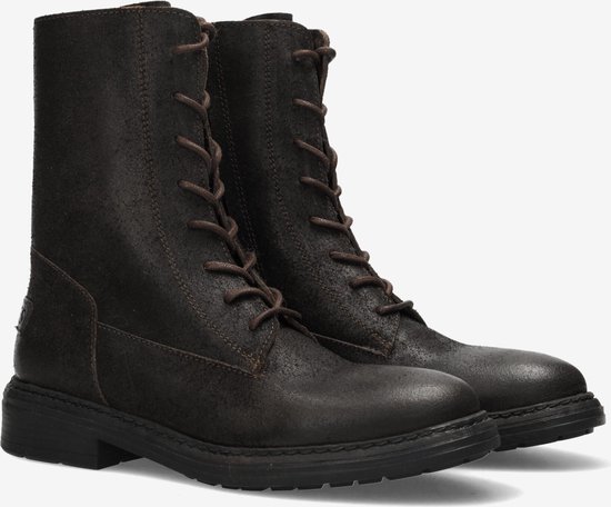 Shabbies Amsterdam Enkellaars Duck Lacey Reversed Donkerbruin