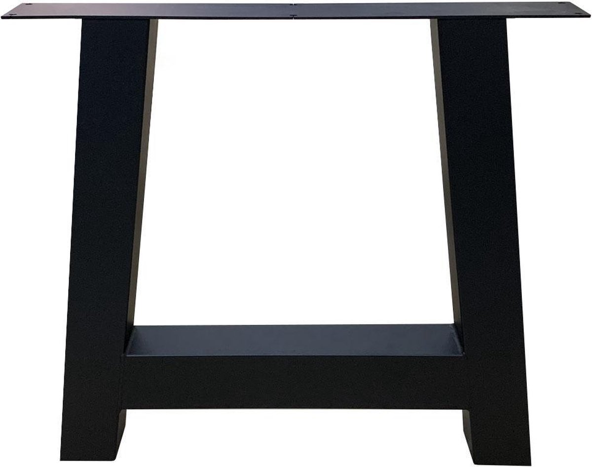 Furniture Legs Europe Stalen A tafelpoot 75 bij 8 cm en hoogte 72 cm zwart (8 x 8 cm) - Set van 2 stuks