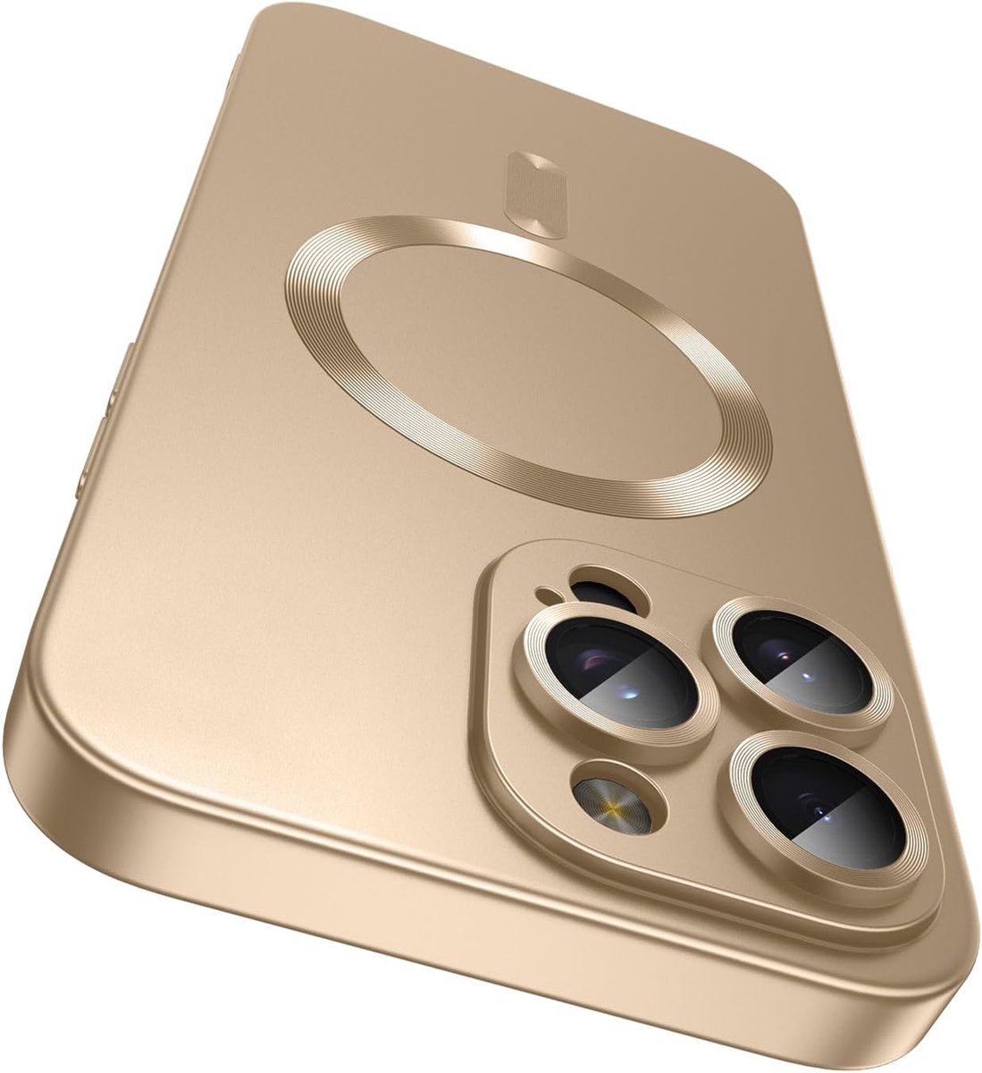 AziLine Magnetische Premium Goud Hoes voor iPhone 16 Pro Max – Stijlvolle Bescherming met Ingebouwde MagSafe en Camera Lens Bescherming Geschikt voor Apple iPhone 16 Pro Max