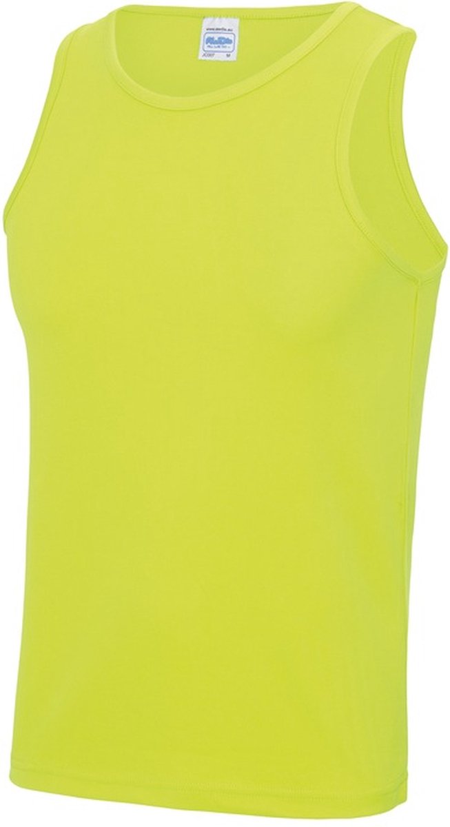 AWDis sport sintlet/tanktop - heren - Fluor geel - mouwloos - Polyester - Sportkleding XL