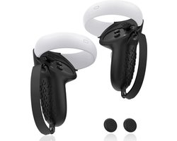 WiseGoods Luxe Grip Case Met Strap Geschikt Voor Oculus Quest 2 - VR Bril Accessoires - Controller - Vr-brillen Controllers Zwart
