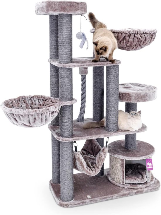 Arbre à chat Lexium pour chats lourds - Arbre à chat pour grands chats - Arbre à chat robuste - Convient aux chats de grande taille et lourds
