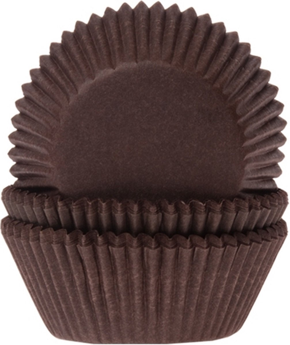House of Marie Mini Cupcake Vormpjes - Bruin - pk/60 - Baking Cups