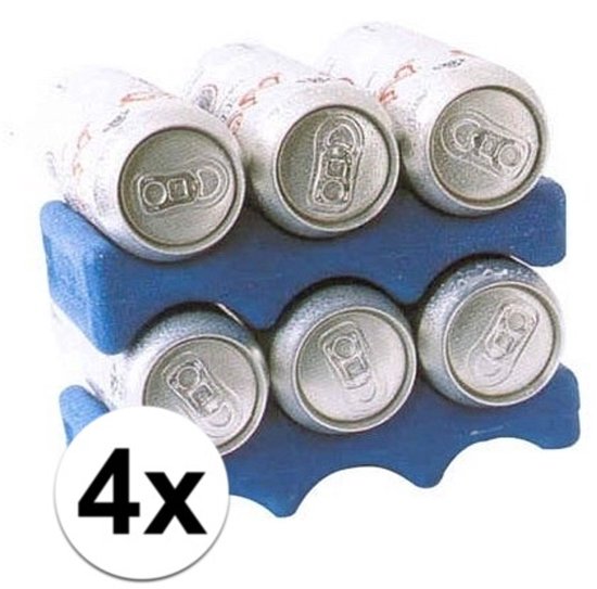 4x Stuks blauwe koelelementen voor frisdrank/bier blikjes van Bo-Camp — afbeelding 2