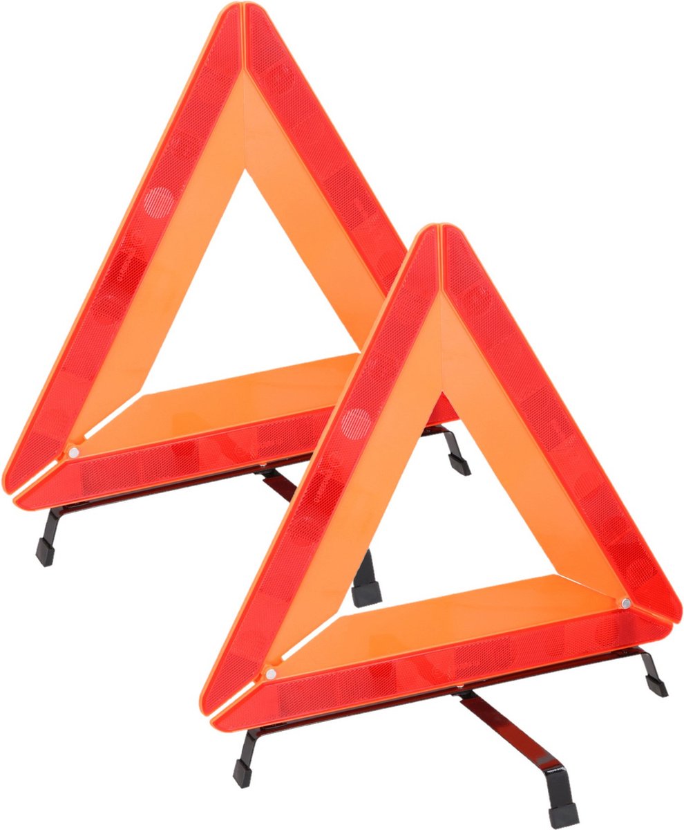 2x stuks gevarendriehoeken opvouwbaar 45 cm - Auto pech accessoires