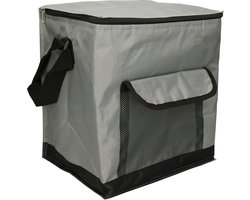 Leknes koeltas model Salou - Medium Size strand/camping - 31 x 23 x 33 cm - 2 vakken - grijs