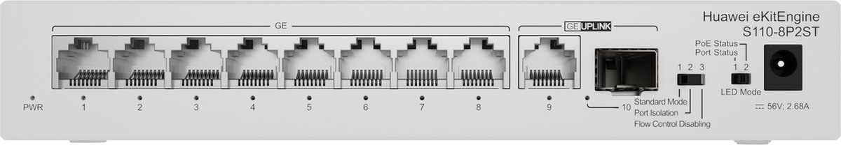 Huawei CloudEngine S110-8P2ST - Netwerk Switch - PoE - Grijs