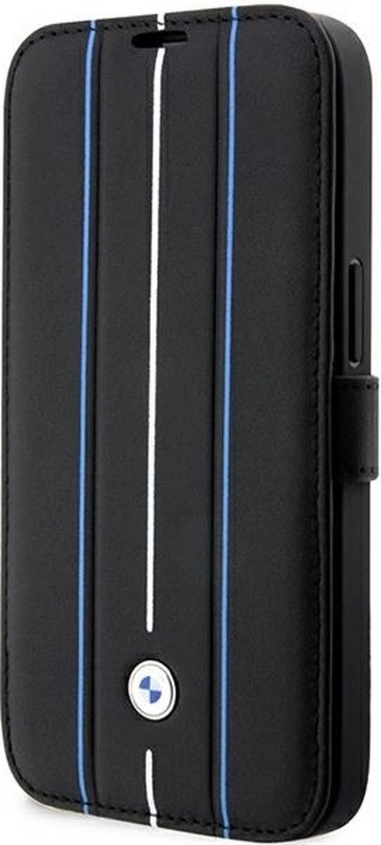 iPhone 14 Pro Max Bookcase hoesje - BMW - Effen Zwart - Leer