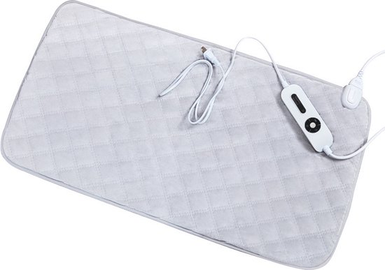 Elektrische Grafeen Verwarmingspad – Medisch Far-infrarood Warmtekussen – Snel Verwarmend in 3 Seconden – Afneembaar & Wasbaar – 5 Temperatuurstanden – 40x76cm – Grijs
