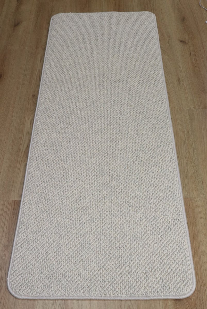 PRIMA - Wollen Vloerkleed - Rianne - Naast bed/bank - Warme voeten - Loper - Ivoor wit - ecru - 60x160cm
