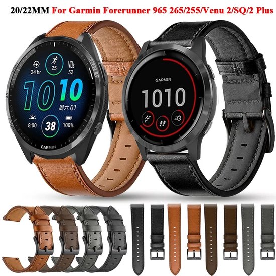 Bracelet de montre en cuir PU marron 22 mm - Cuir PU, libération Quick , adapté aux montres intelligentes et montres analogiques telles que Garmin, Seiko, Fossil et plus