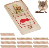 Relaxdays 120x muizenval - hout - klapval - val - muizenklem - muizenvallen - tegen muizen