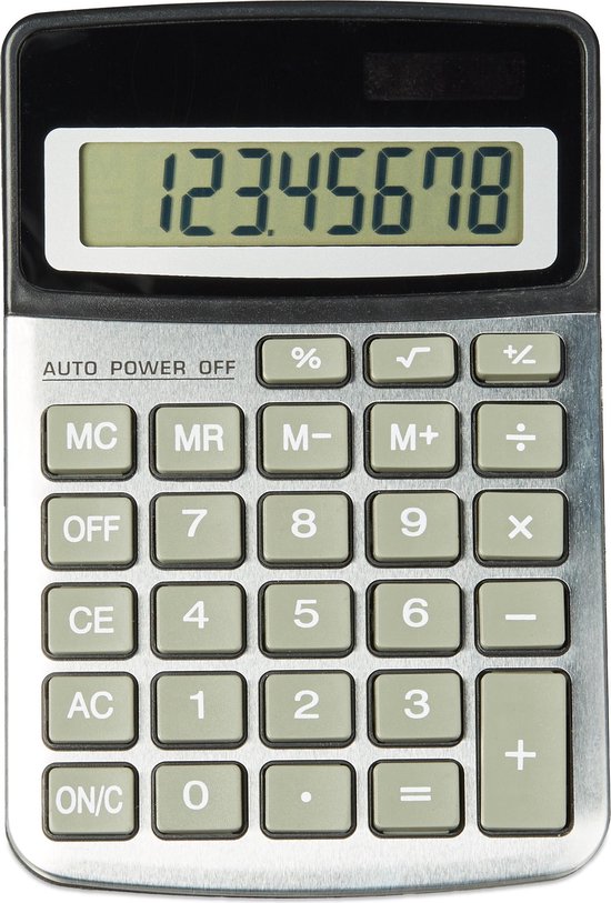relaxdays rekenmachine OFFICE - calculator - zakrekenmachine - grote knoppen zwart bol.com