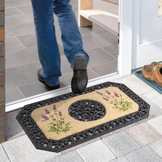 Schoonloop Deurmat Grijs 45x75 Cm – Antibacteriële Kokosmat Voor Binnen En Overdekte Buitenruimtes