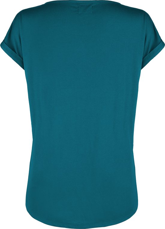 R.E.D. Rock-Engineered Design petrolkleurig T-shirt van zacht, vloeiend materiaal - Dames - M