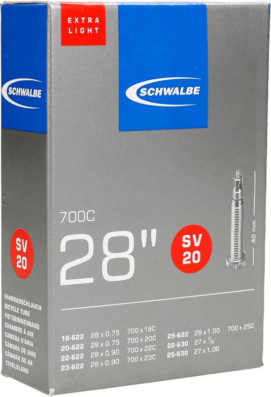 Binnenband Schwalbe Extra Light SV20 28 / 18/25-622/630 - 40mm ventiel van Merkloos — afbeelding 4