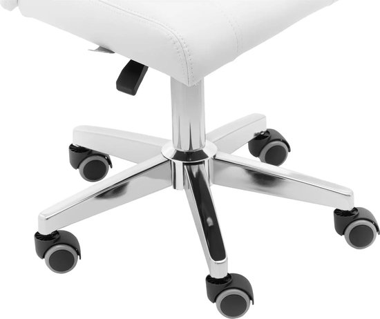 Tabouret De Bureau Ergonomique En Forme De Selle - Hauteur Réglable 57-75 Cm - Blanc/doré - Charge 150 Kg