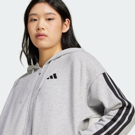 adidas Sportswear Veste à capuche entièrement zippée French terry 3 bandes Essentials - Femmes - Gris - 2XS