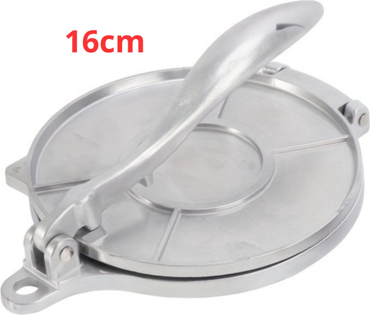 Bovista Tortillapan - Tortilla Pers - Tortillapers - Maker - Press - Taco - Zilver - 16cm