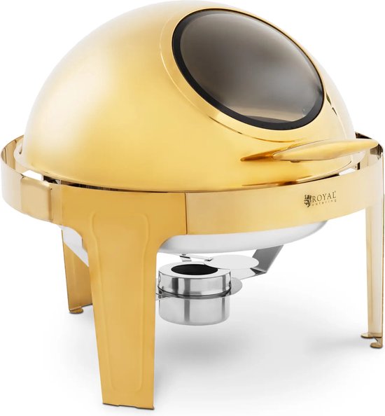 Foto: Royal catering chafing dish rond 6 liter 1 brandstofcontainer gouden