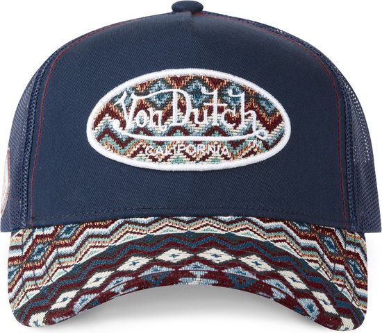 Von Dutch Honkbalpet voor volwassenen met borduurwerk in used effect, retro, tijger, zwart/grijs/rood/geel, Eén maat