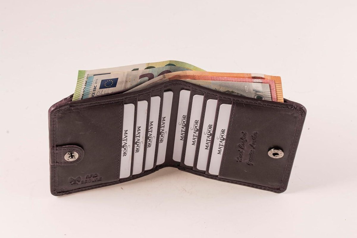 ritsportemonnee beige leer RFID 8.x11.5