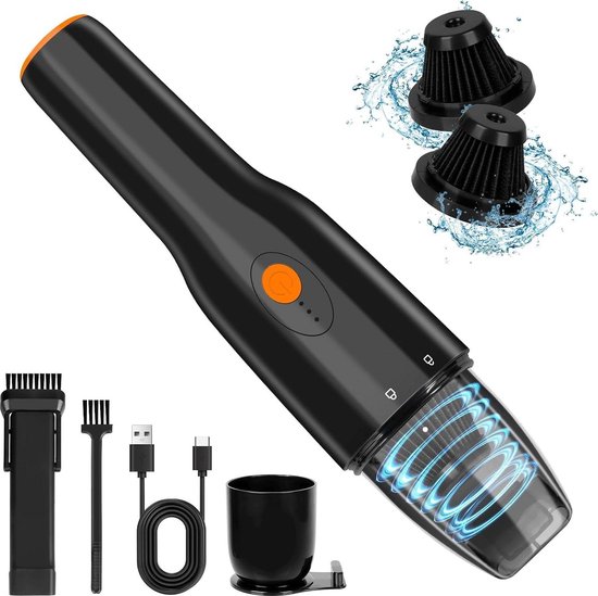 dibea Draadloze stofzuiger 4-in-1, draagbare lichtgewicht stofzuiger met verwijderbare batterij, 45 minuten werktijd, LED-koplamp voor thuis, huisdieren, haar, auto, kantoor [energieklasse A