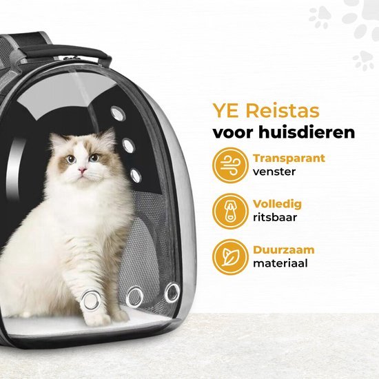 YE Sac à dos pour chien - Sac pour chien - Porte-chien - Sac de transport pour Chiens - Sac à dos Chats - Sac de voyage pour chat - Jusqu'à 7 kg - Grijs