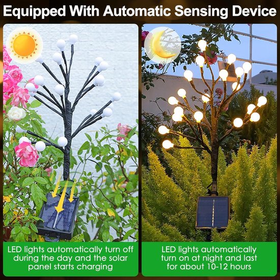 Led-lichtstrip op zonne-energie, voor buiten, 10 m, 640 ledlampen, met afstandsbediening en 8 modi, tuinverlichting, outdoor, waterdicht, voor veranda, tuinhuisje, tuin, decoratie (warm wit