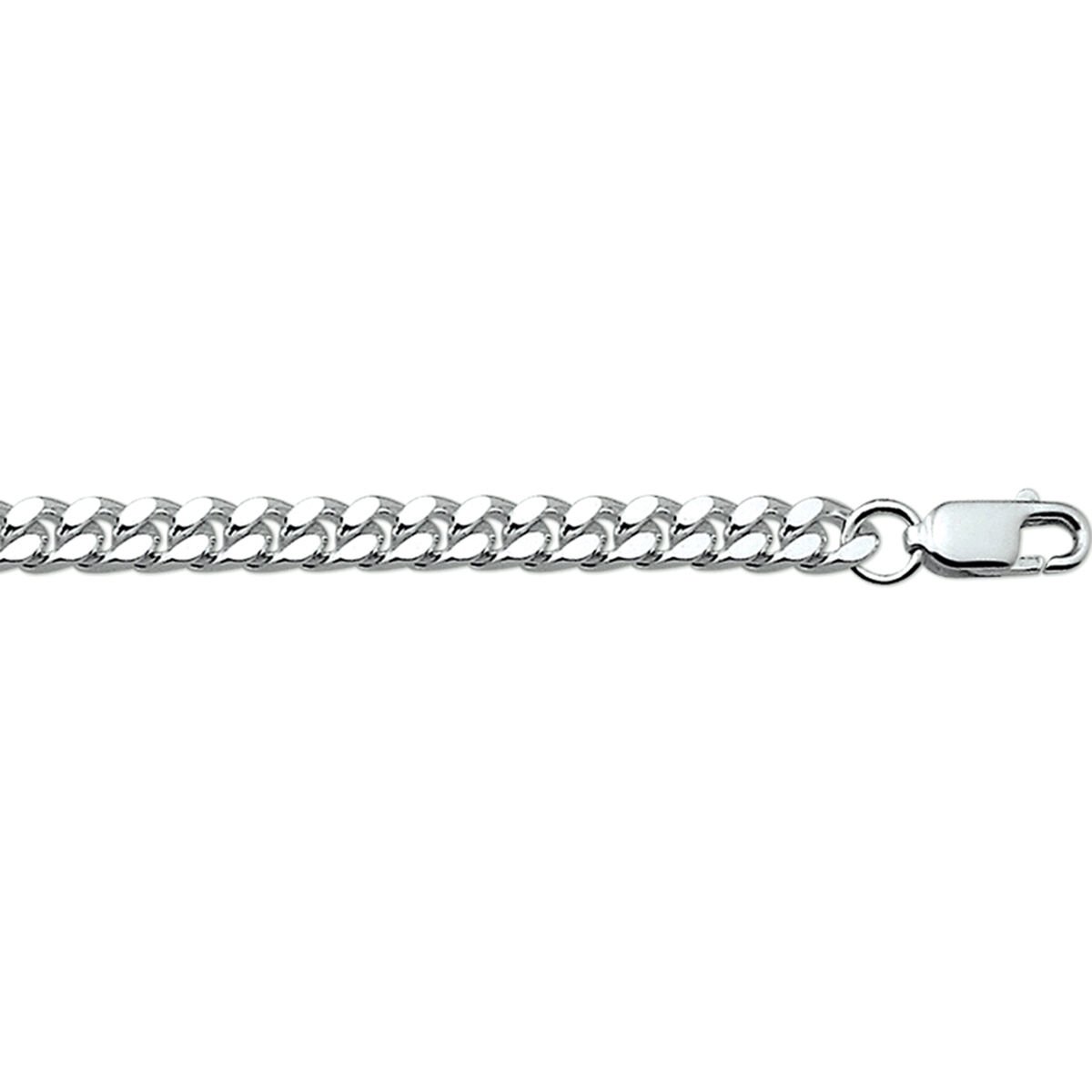 Zilveren Gourmette Ketting 4.3 mm 50 cm 6-zijdes Geslepen