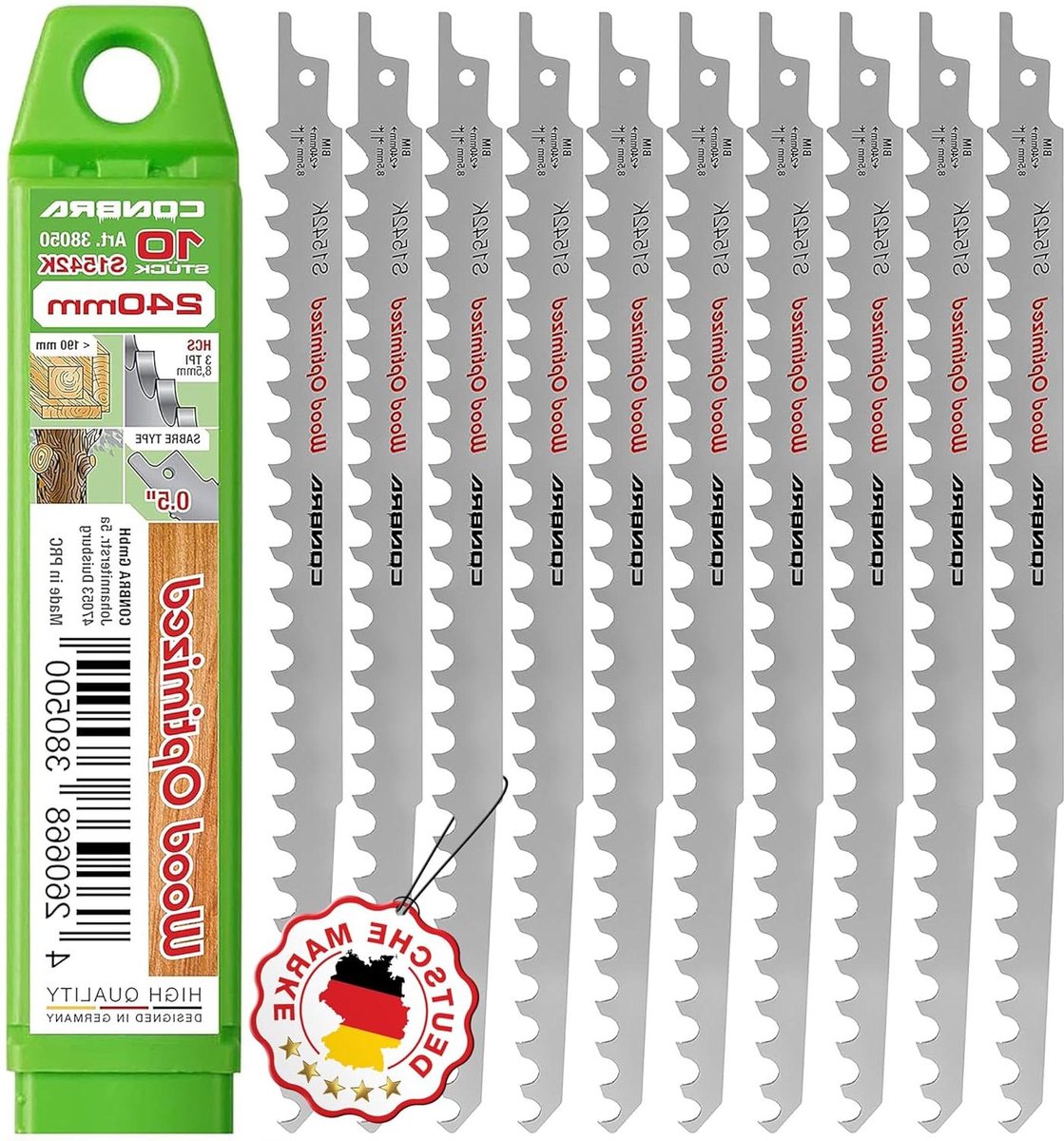 Reciprozaagbladen hout 10x S1542K zaagbladen reciprozaag 10-delig - Voor Bosch - 240 mm - Tijgerzaag zaagblad