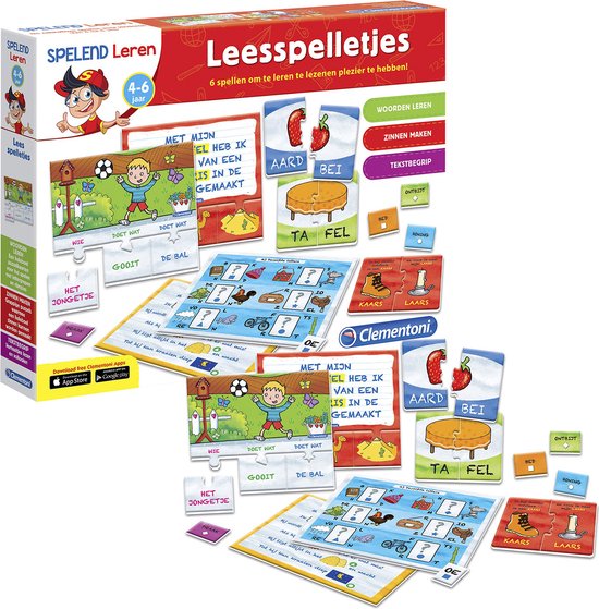 Foto: Clementoni spelend leren leesspelletjes 6 verschillende spellen leren lezen 4 6 jaar