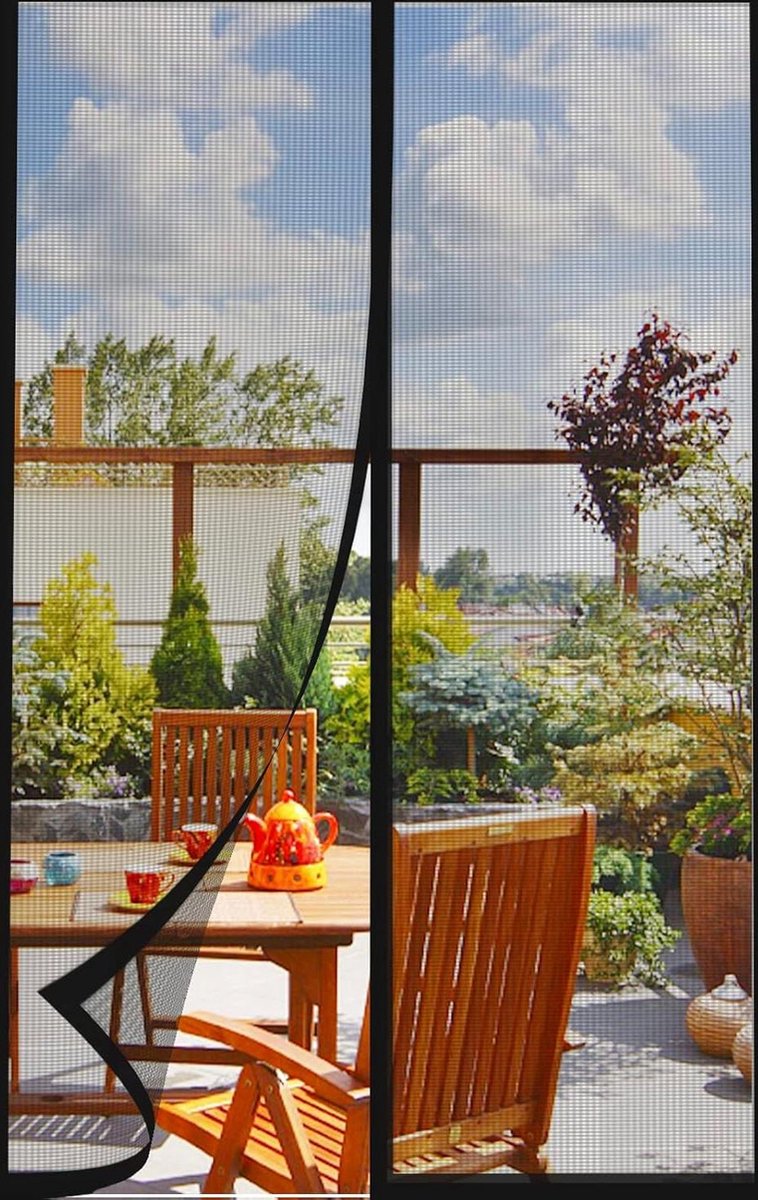 Magnetisch vliegengaas voor balkondeur 110 x 210 cm - Insectenbescherming - Magneetgordijn voor balkon en terrasdeur