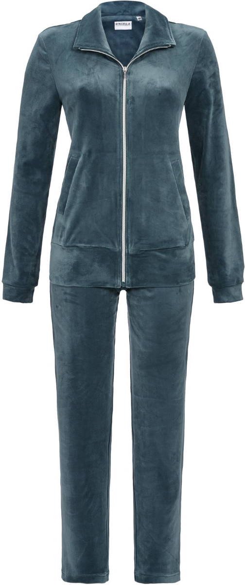 Luxe velours huispak groen - Groen - Maat - 48