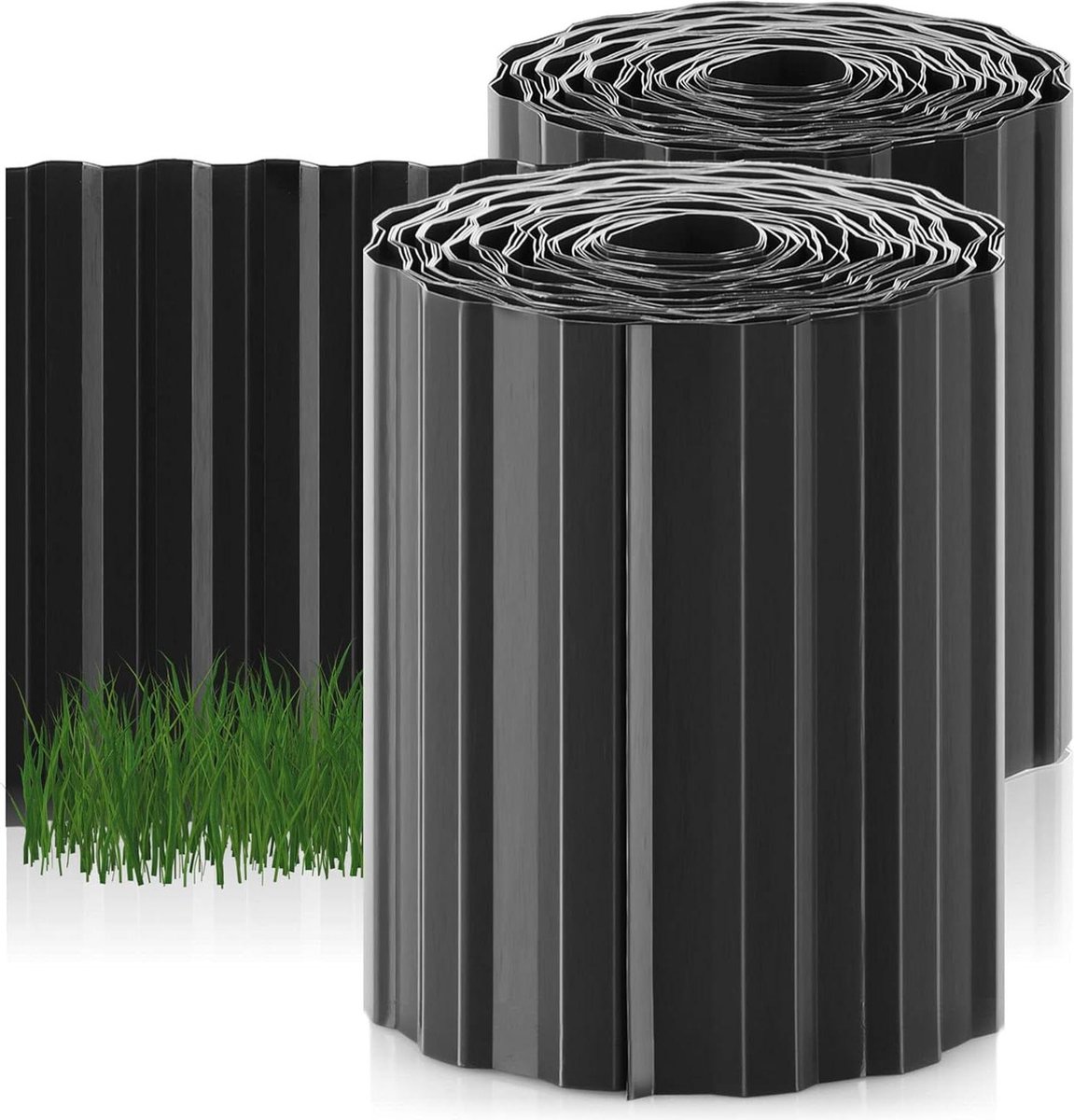 2x flexibele kunststof gazonrand 20 x 900 cm - gazon bloemperk maairand - individueel verstelbare grasafwerking - bedrand