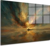 Boot schilderijen - Voertuig schilderijen - Schilderijen glas Water - Landelijk schilderij - Schilderij acrylglas - Wanddecoratie slaapkamer acrylglas 120x80 cm