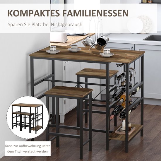 3-delige bartafelset - cafétafel - tafel op toonbankhoogte - spaanplaat 3-delige bartafelset - cafétafel - tafel op toonbankhoogte - spaanplaat