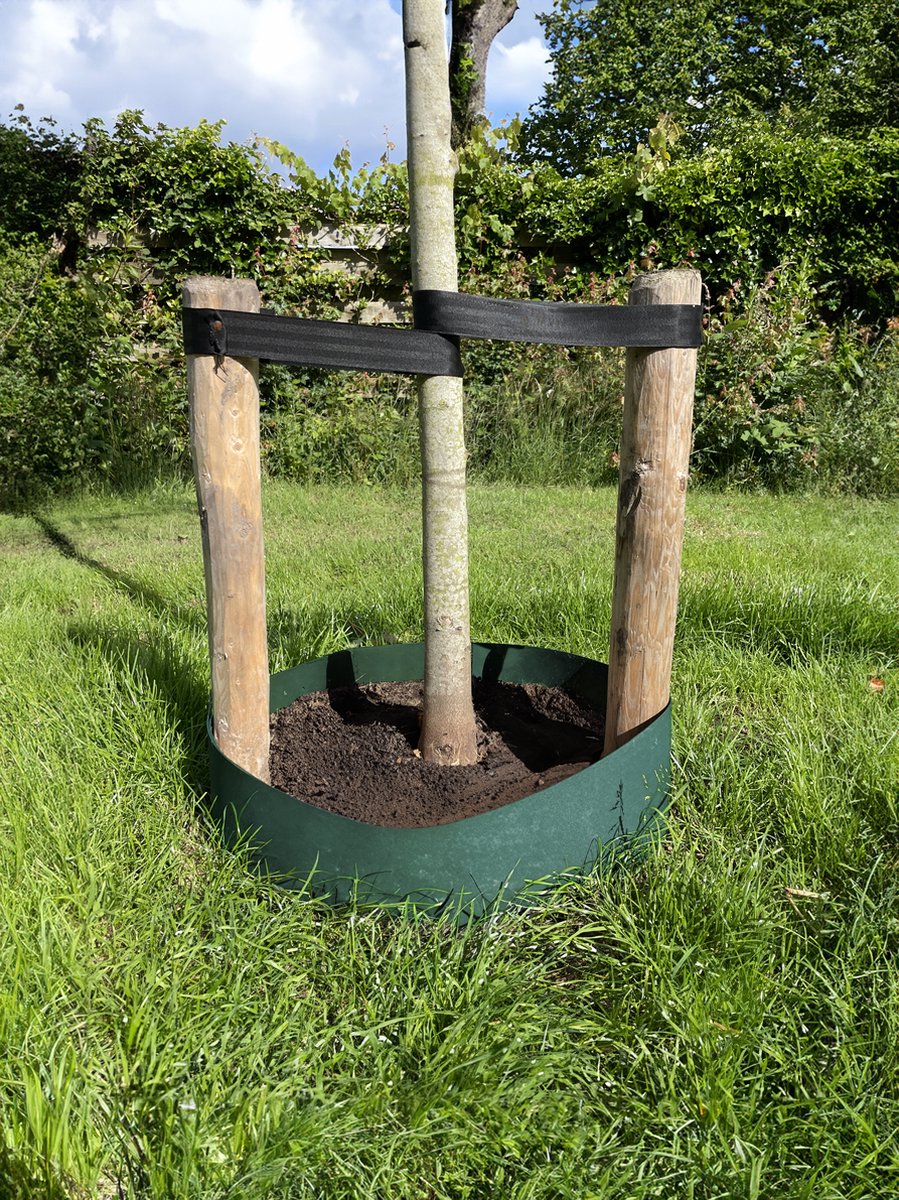 VOUNOT 20 M Flexibele Gazonrand, Kunststof Tuinrand Met Grijze Omtrekrand 60 Sterke Bevestigingspinnen Hoogte 5 Cm Bruin 2570692120