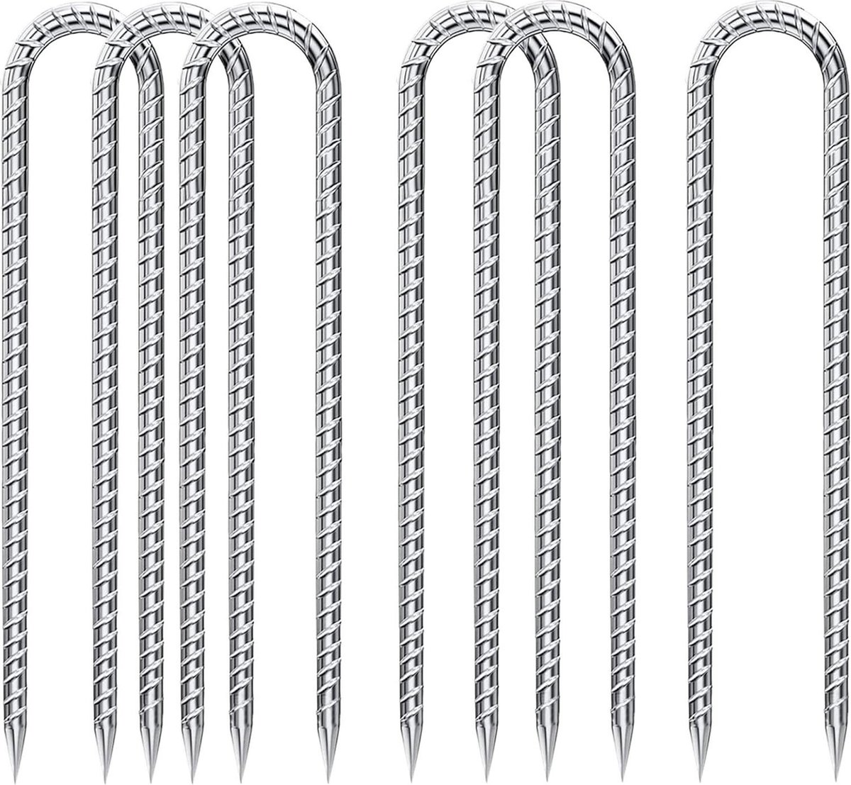 Goedkoopste Grondanker-trampoline 6 stuks verzinkt-haringen stabiele U-vormige tentharingen - stalen bevestiging camping tenten