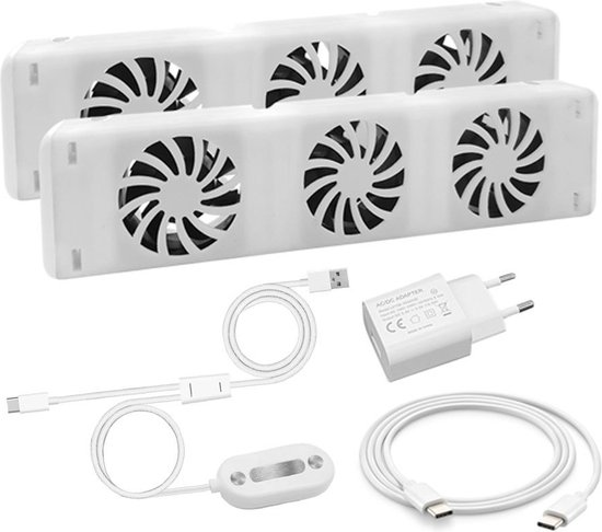 QH Booster Radiator Ventilator Duo set - Energiezuinig – 2 x zo snel warm - Tot 22% energiebesparing – Simpel te plaatsen – Fluisterstil