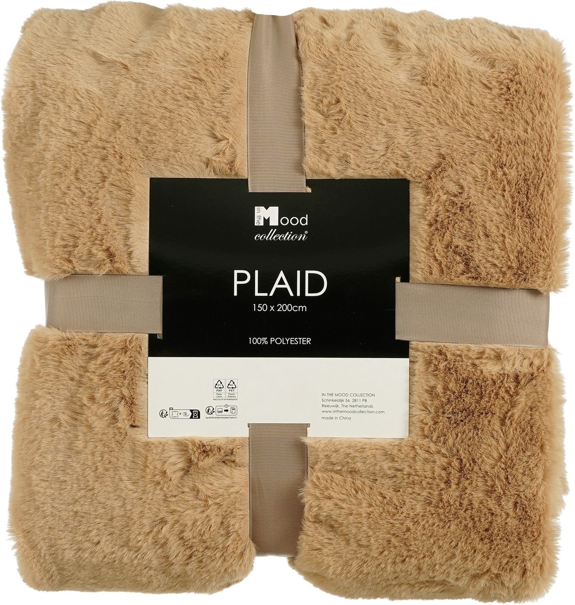 In The Mood Collection Bronte Fleece Deken - L200 x B150 cm - Lichtbruin