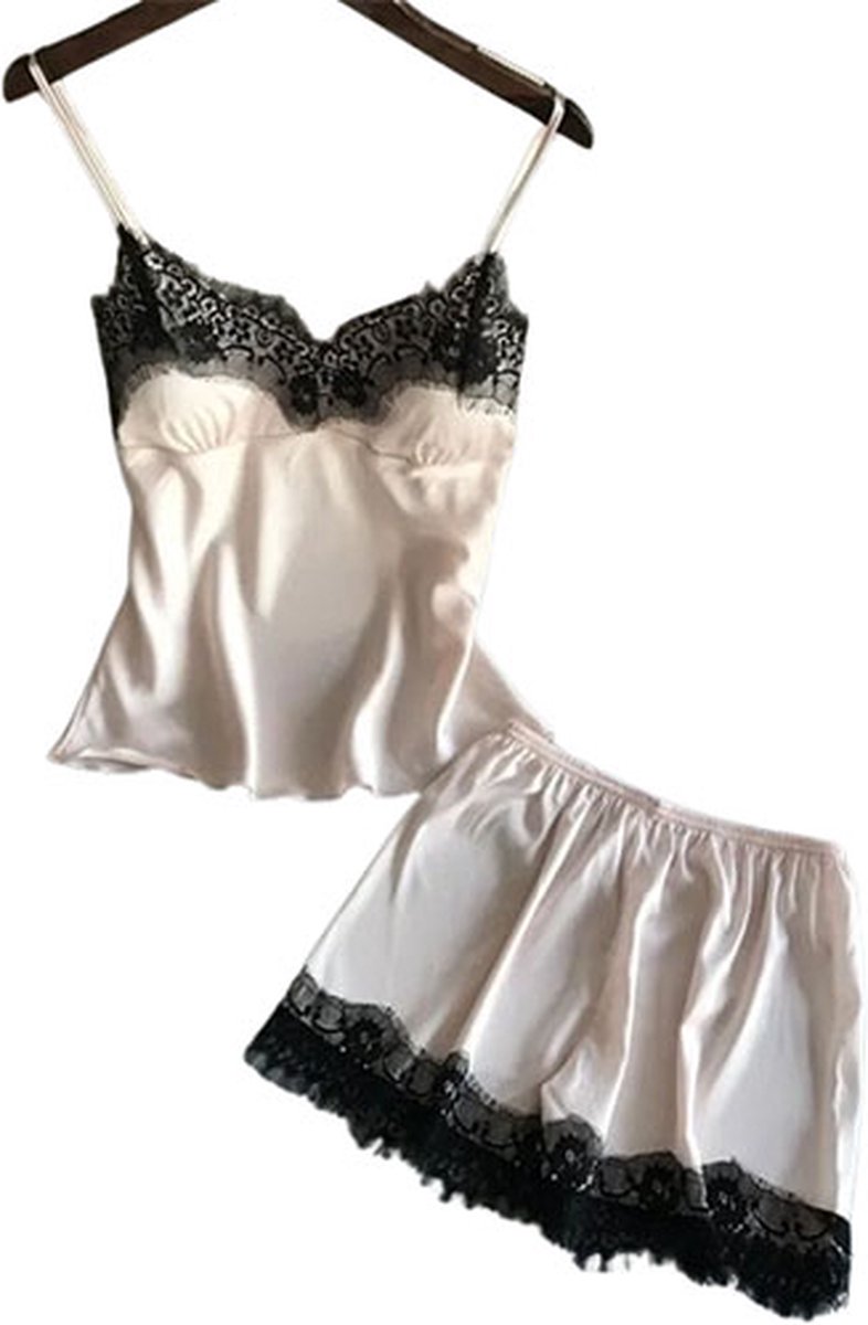 Goedkoopste 2-delige Erotische pyjama set - Top en Broek rokje - Sexy strapless - Mouwloos - Nachtkleding - Slapen - Uitdagende look