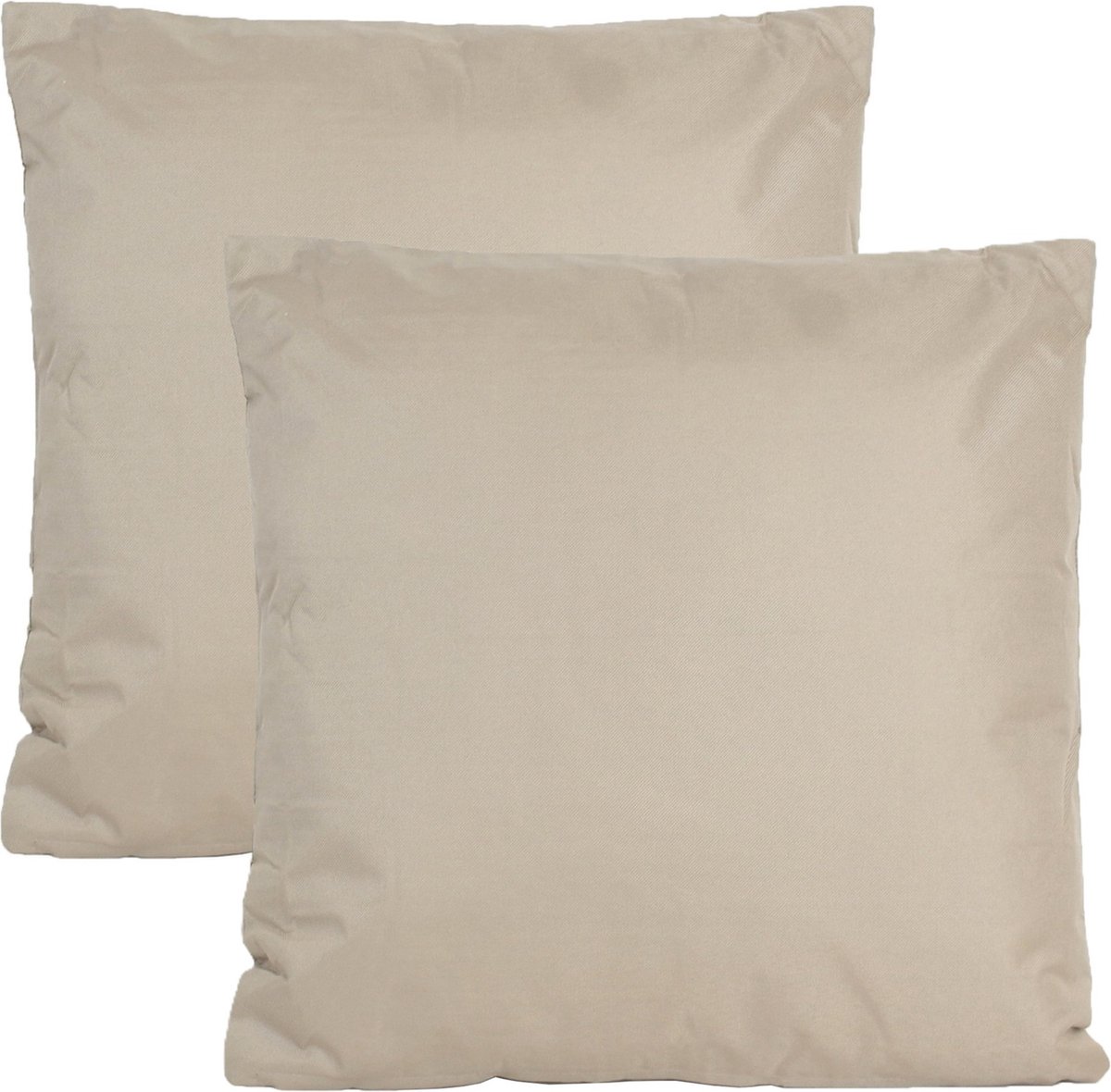 Anna's Collection Buiten of tuin sier kussens 2x taupe 45 x 45 cm binnen buiten zitkussens tuinbank