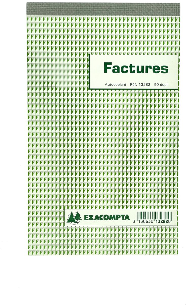 Exacompta Doorschrijfpapier Facturen 22x13,5cm bovenaan gelijmd 50 zelfkopiërend papier dupli - - 13282E