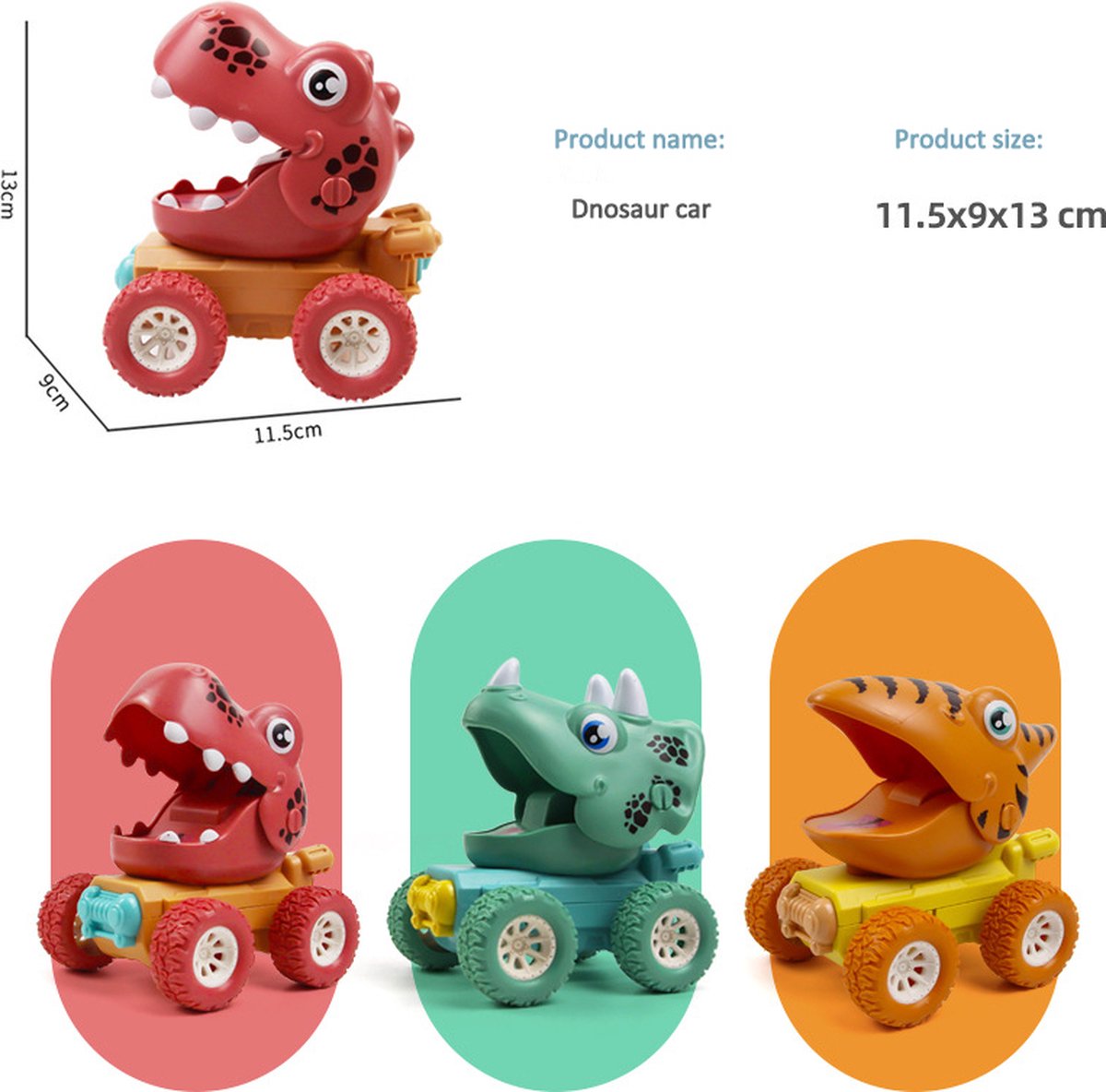 Dinosaurus speelgoed auto's - auto speelgoed - Dinosaurus speelgoed - 3 stuks - ONELIV — afbeelding 10