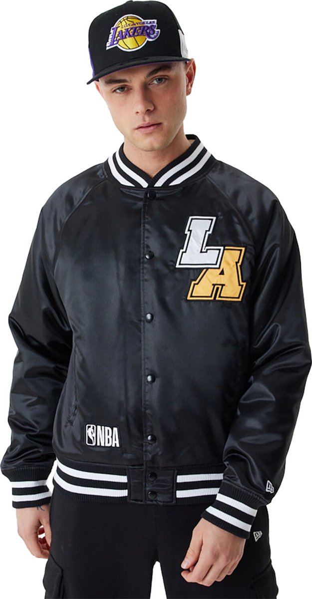 New Era Team Logo Los Angeles Lakers Satin Bomber Jack 60424455 Kleur Zwart