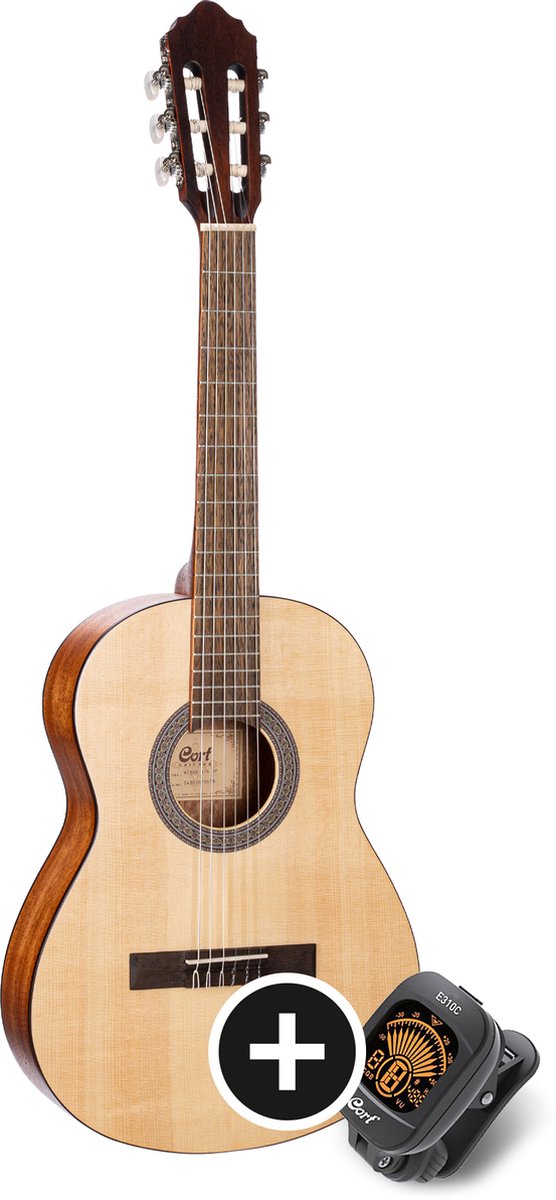 CORT AC20034 OPTU Pakket Klassieke gitaar AC200-3/4 Open Pore met Tuner E310C