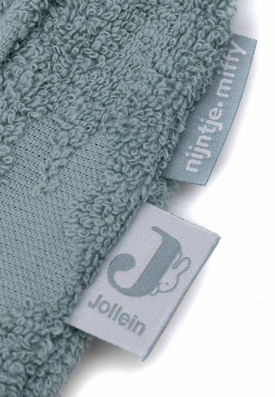 Jollein x Nijntje - Baby Badjas Badstof 1-2 Jaar - Badjas Kinderen met Capuchon - Miffy Jacquard Sea Green van Jollein — afbeelding 4