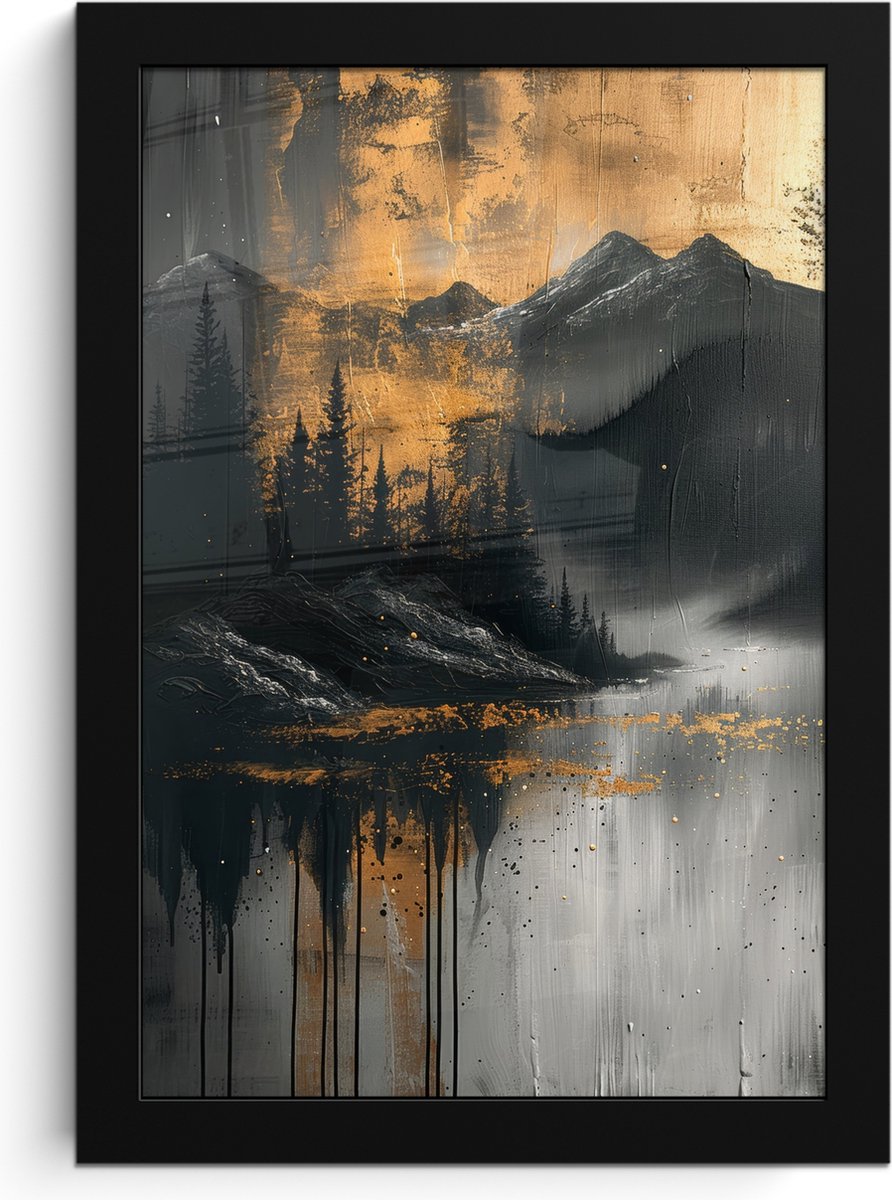 FrameYourWall Poster in lijst - Fotolijst 20x30 cm - Posters - Natuur - Abstract - Landschap - Modern - Posterlijst zwart - Decoratie - Wanddecoratie woonkamer - Muurdecoratie slaapkamer