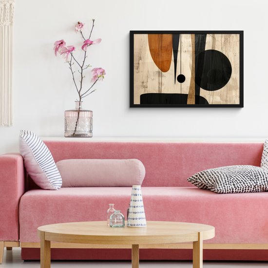 Affiche sous cadre - Cadre photo 60x40 cm - Posters - Abstrait - Art - Formes - Moderne - Cadre affiche noir - Décoration - Décoration murale salon - Décoration murale chambre